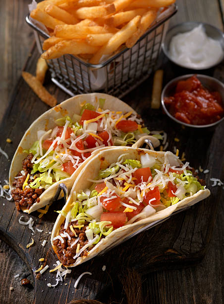 istock Soft Beef Tacos with Fries 614243916