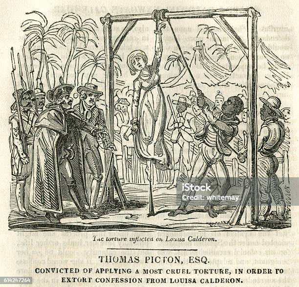 Thomas Picton Convicted Of Torture Stock Illustration - Download Image Now - African-American Ethnicity, Colonial Style, Corporal Punishment