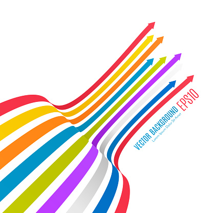 Rainbow Arrows Background. Vector illustration for your business presentations. Vector eps10