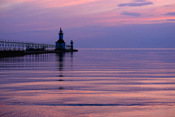 istock St. Joseph North Pier Lights, built in 1906-1907 614248248
