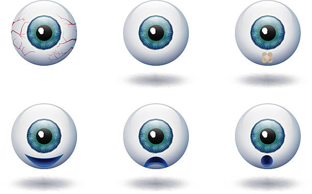 istock Set of azure eye ball emoji 614248504