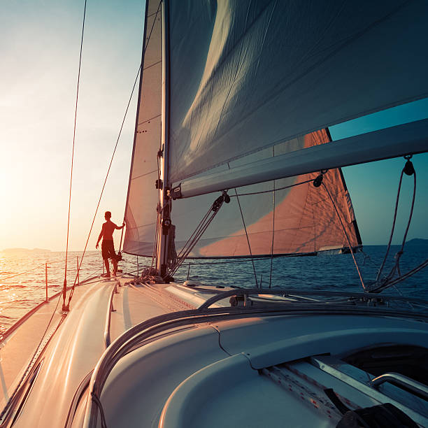 istock Man on the yacht 614249312