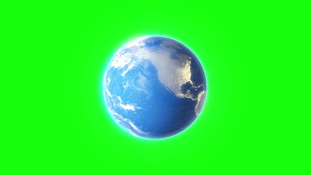 4k Spinning Earth On Green Screen Background Animation Seamless Loop