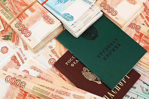 istock Russian Labour book and one million rubles 614307636