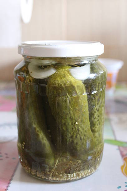 Jar of pickles stock photo