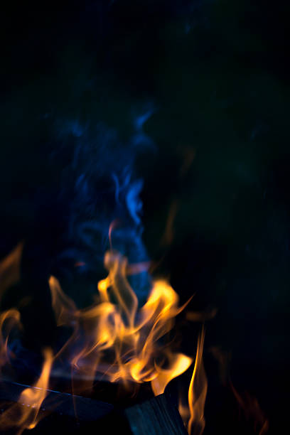 istock Bright flame of bonfire. Defocused 614309318