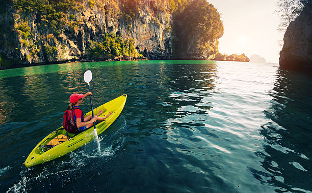 istock Woman with the kayak 614315868
