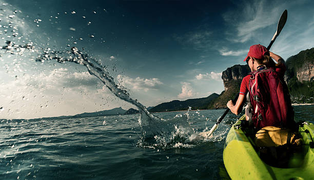 istock Woman with the kayak 614316626