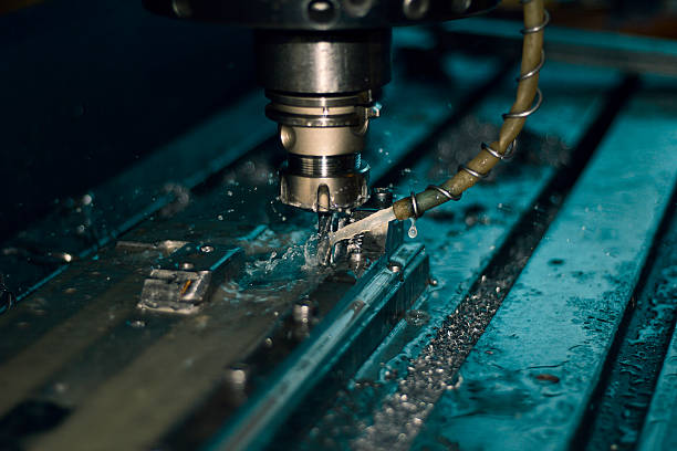 istock Close-up process of metal machining by mill. 614317480