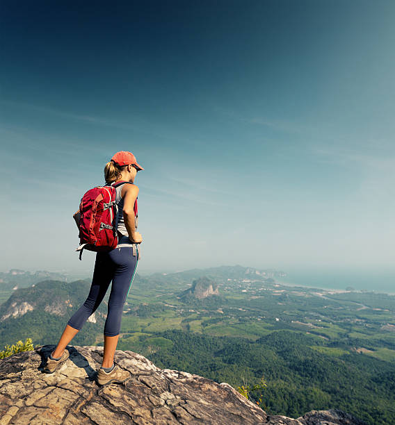 Hiker On The Cliff Stock Photo - Download Image Now - Hiking, Women,  Mountain - iStock