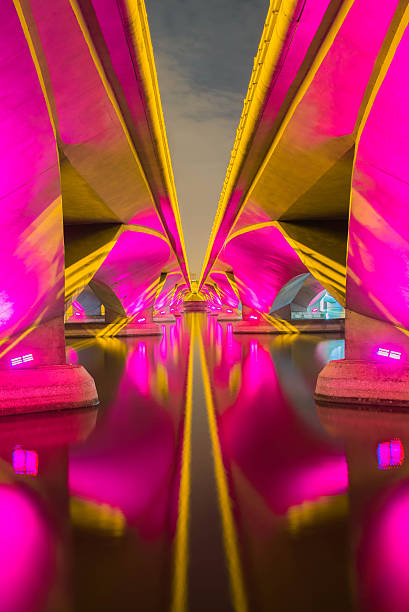 istock light show and shadow of under Esplanade Bridge 614323264