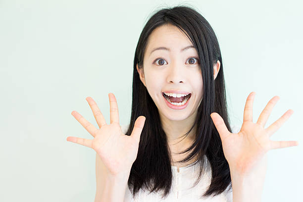 Excited woman stock photo