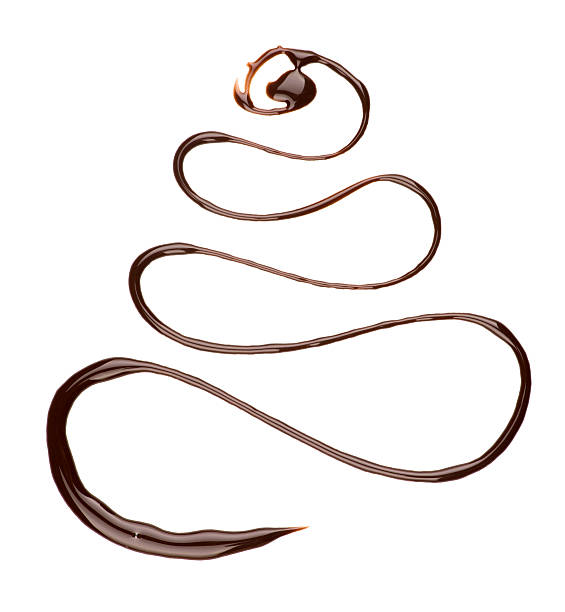 istock Abstract symbol made of liquid chocolate isolated on white 614325690
