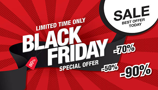 ilustrações, clipart, desenhos animados e ícones de design de modelo de banner de venda da black friday - internet banner design element placard