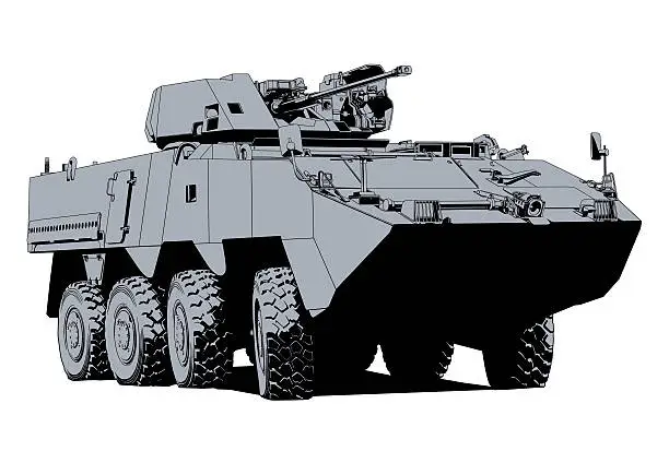 Vector illustration of Armored personnel carrier