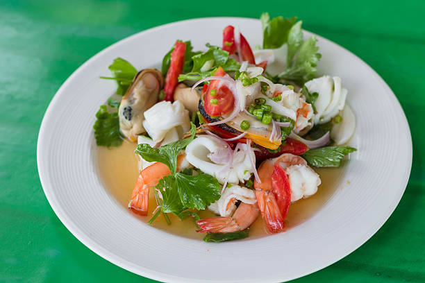 istock spicy seafood salad 614332352