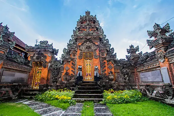 Balinese door facade of Hindu temple.
