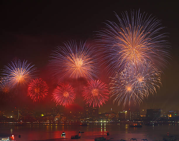 istock Fireworks at Pattaya beach, Thailand 614332684