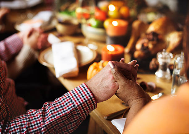 People Holding Hands Praying Thanksgiving Celebration Concept