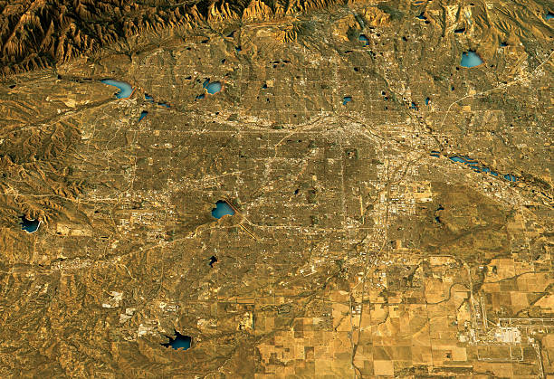 istock Denver 3D Landscape View East-West Natural Color 614336336
