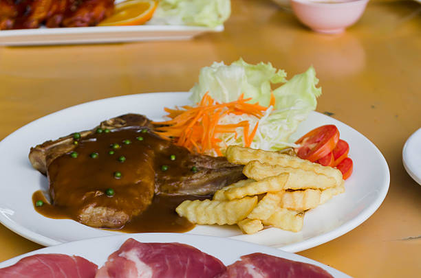 istock Grilled steak and vegetable salad 614336516