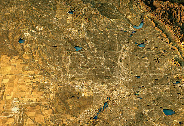 istock Denver 3D Landscape View North-South Natural Color 614336828