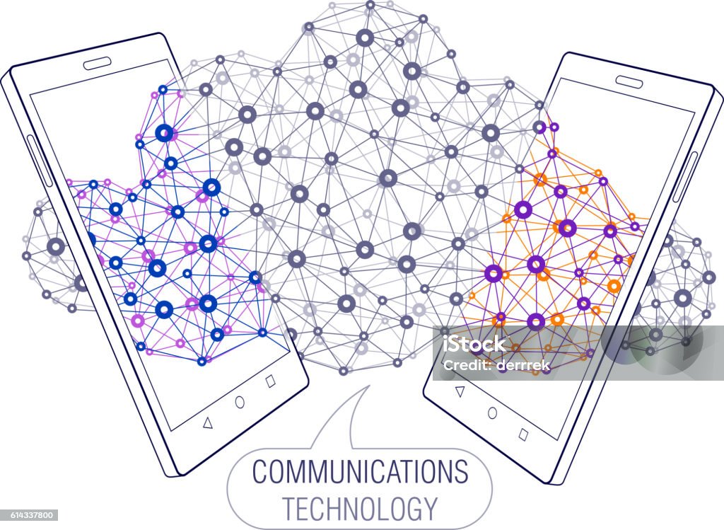 Technology In Communication Smart Phone Communications Technology Stock Illustration - Download ...