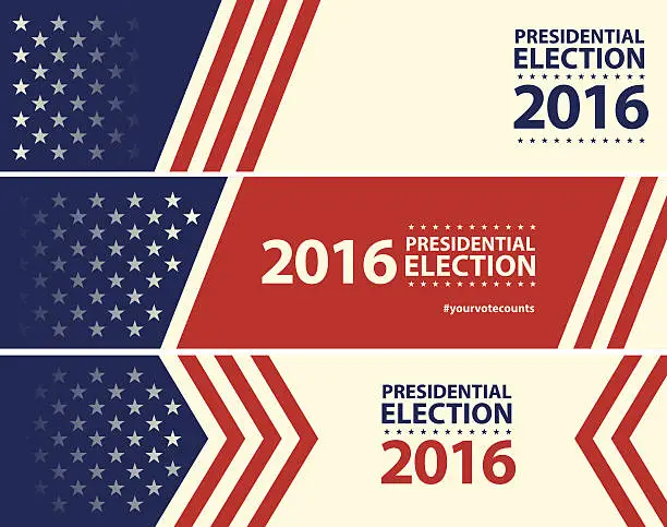 Vector illustration of USA Election with stars and stripes banner background