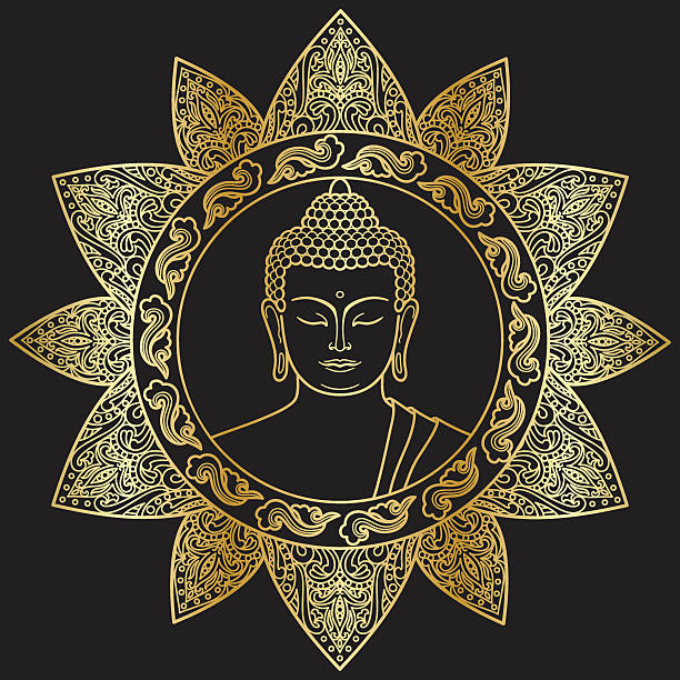 ภาพประกอบสต็อกที่เกี่ยวกับ “พระพุทธรูปประดับดอกไม้ - buddha face”