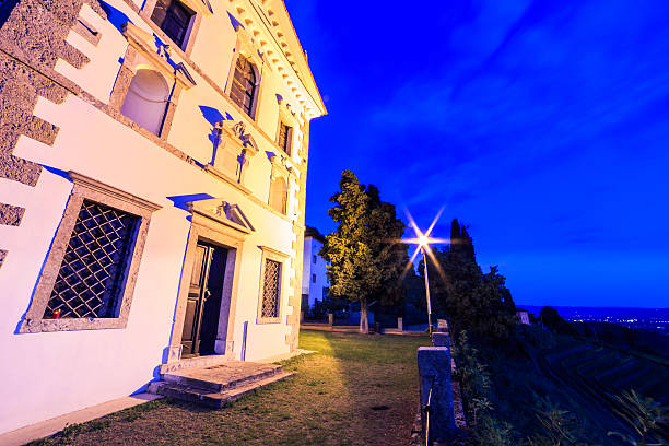 istock Sunset from a church down to the vineyards 614345102