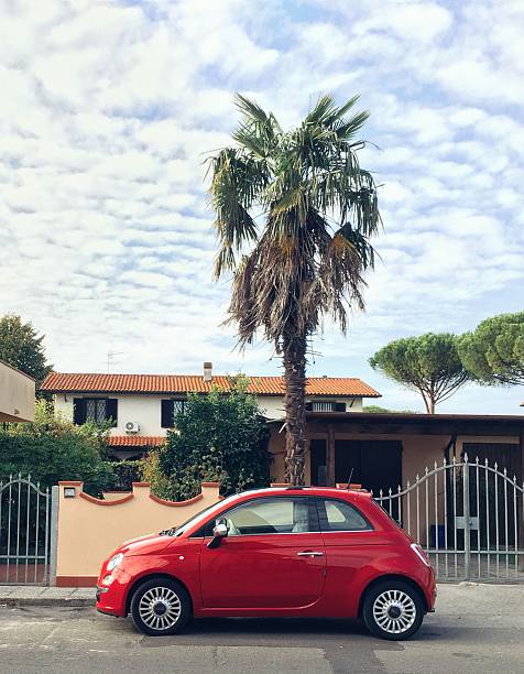 Naples, Italy  - January 25, 2014: Old Italian car: 127. Photo taken in naples street of Fuorigrotta quarter. No people in the scene.
