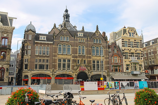 Amsterdam, the Netherlands - October 3, 2015: Old style building in historic city centre of Amsterdam, the Netherlands 