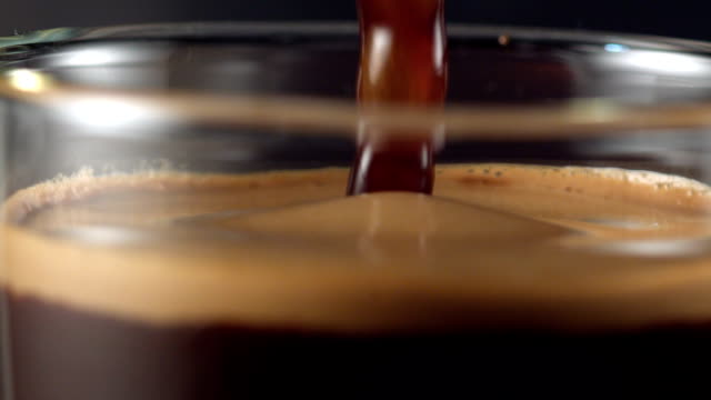 Pouring coffee. Mixing layers
