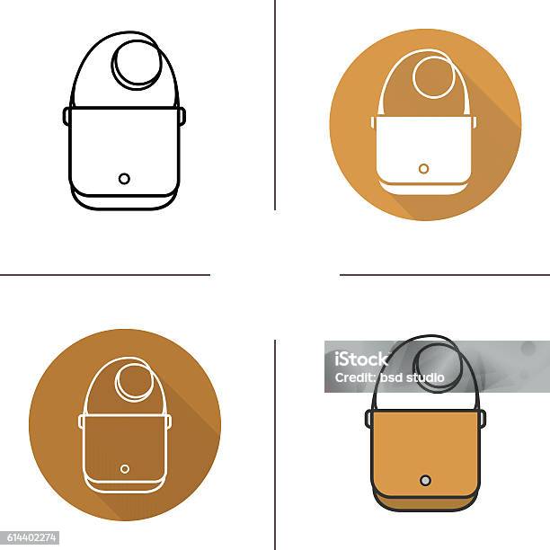 Shoulder Bag Icons Stock Illustration - Download Image Now - Color Image, Design, Flat Design