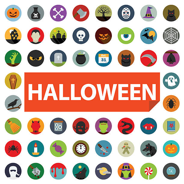 icône d’Halloween à plat - Illustration vectorielle