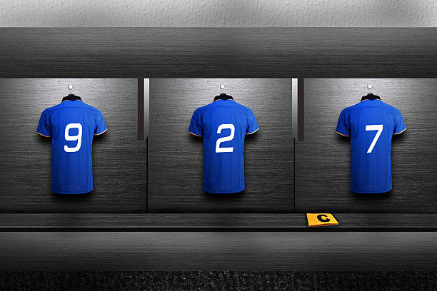 changing room football shirt on changing room locker room stock pictures, royalty-free photos & images