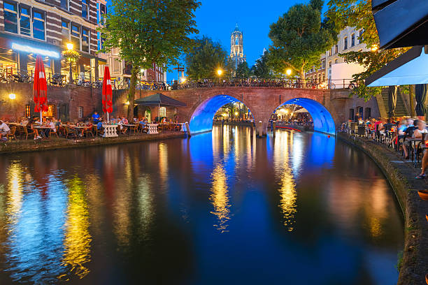 istock Night Dom Tower and bridge, Utrecht, Netherlands 614403924
