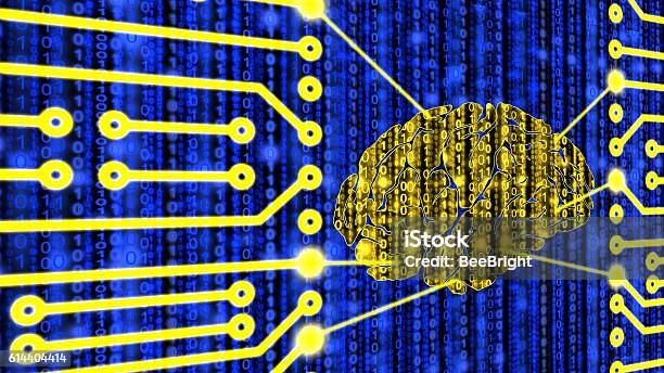Artificial Intelligence Concept Digital Brain Connected To Circu Stock Photo - Download Image Now