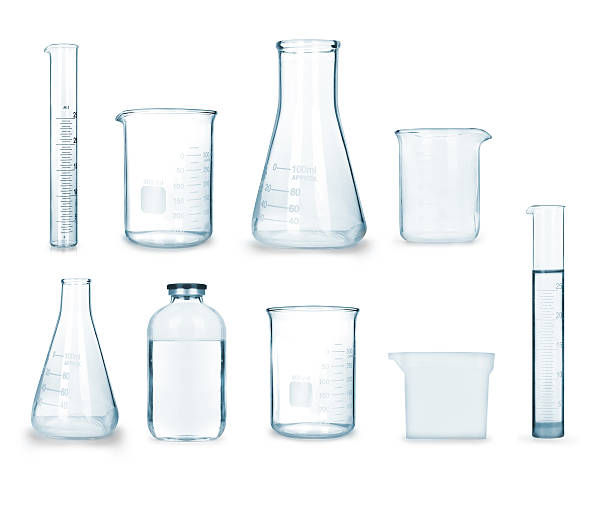collecte de verre médical - laboratory glassware beaker flask glass photos et images de collection
