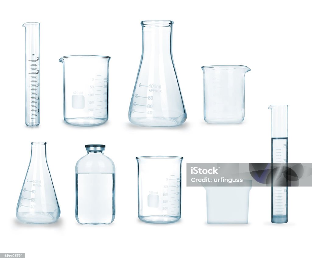 collection of medical glass collection of medical glass on a white background Cut Out Stock Photo