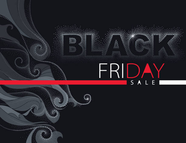 istock Vector dotted Black Friday sale inscription in red, white, black. 614407618