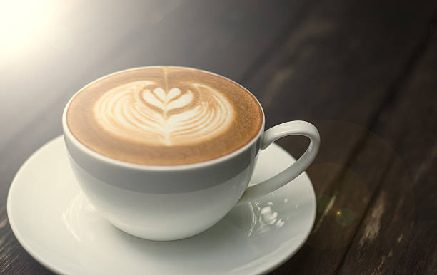istock Coffee cappuccino on a wooden table. 614408124