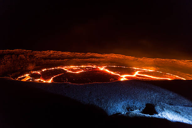 Eruption of Volcano Erta Ale, Ethiopia stock photo