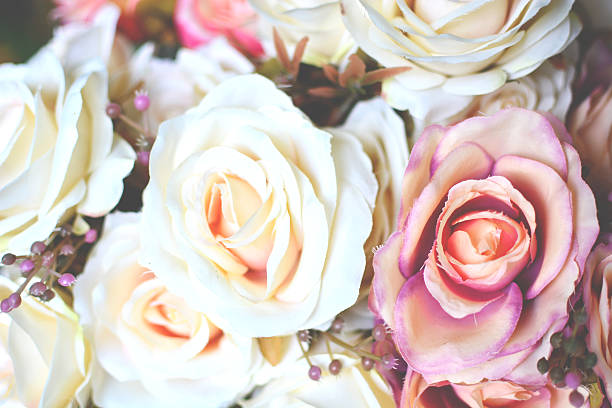 istock white and pink flowers vintage 614410554