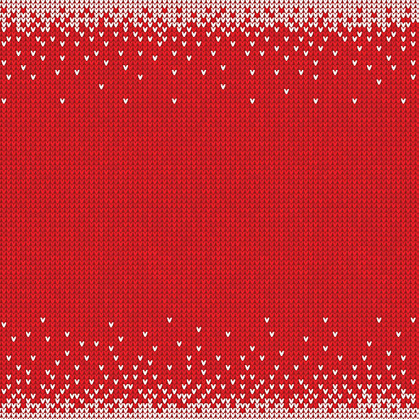 Handmade knitted seamless abstract background red pattern with white border Vector illustration Handmade knitted seamless abstract background red pattern with white border frame cardigan clothing template fashion stock illustrations