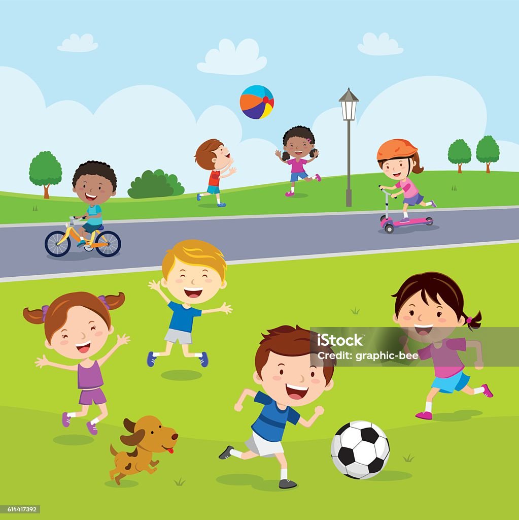 Kinder spaß im Park - Lizenzfrei Kind Vektorgrafik