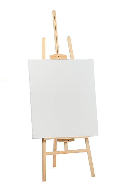istock Wooden easel with blank canvas 614417534