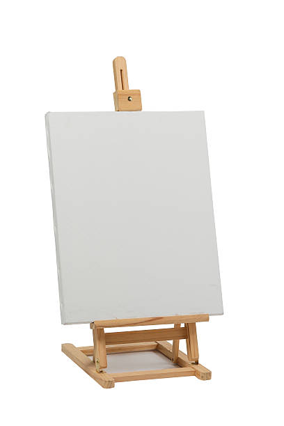 istock Wooden easel with blank canvas 614419912
