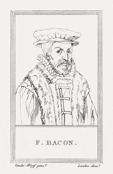 Francis Bacon (1561-1626), English philosopher, copper engraving, published in 1805 Francis Bacon (1561 - 1626), English philosopher, statesman, and pioneer of empiricism. Copper engraving, published in 1805. francis bacon stock illustrations