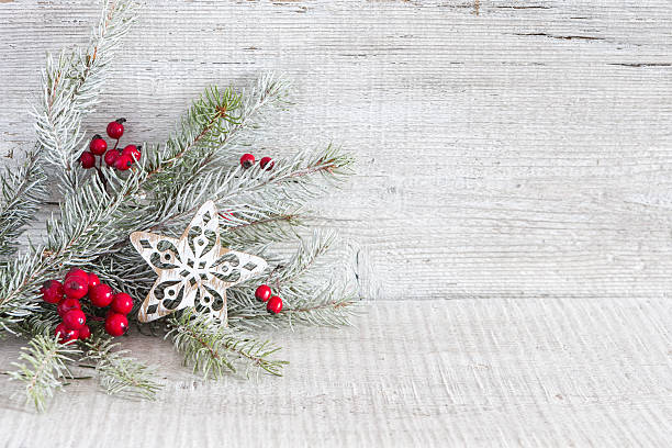 istock Fir branch with Christmas decorations. 614421926